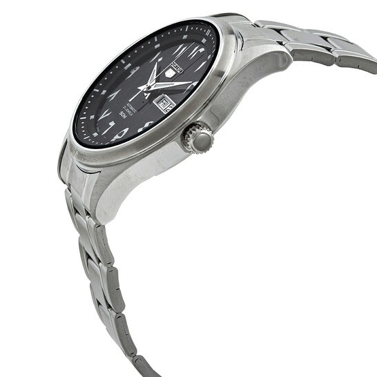 SEIKO 5 WATCH STEEL BLACK ARABIC NO. DAIL (M) SNKP21J1
