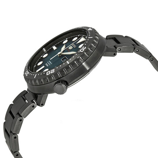 Seiko 5 Sports Automatic Turquoise Dial Gunmetal Grey Stainless Steel Bracelet Mens Watch SRPC65K1