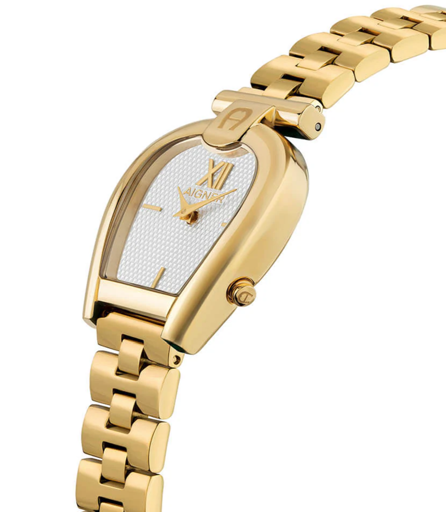AIGNER SASSARI WOMEN'S SILVER DIAL   ARWLG20006 SS/GOLD PLATED BRACELET WATCH