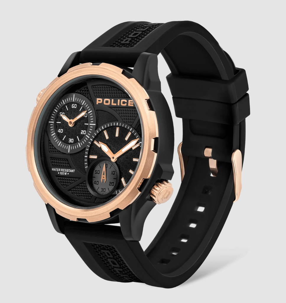 POLICE WATCH SS CASE, BLACK DIAL / STRAP
 PEWJA2118101