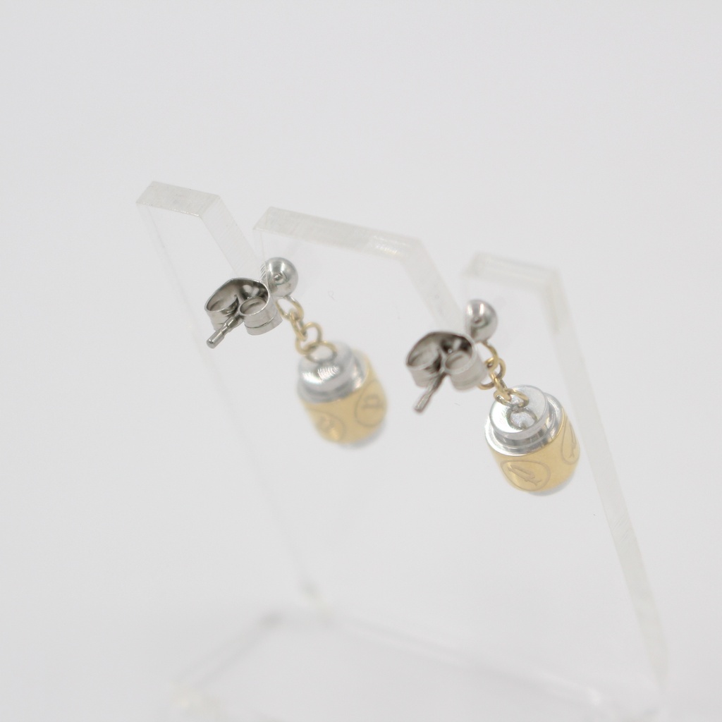 POLICE LADIES TWO TONE RHODIUM PLATED EARRING WITH P PJ 25744ESSG/01
