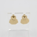 PE GEO SHINY GP IP MALACHITE CRYSTALS EARRINGS