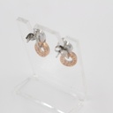 POLICE LADIES TWO TONE RHODIUM PLATED EARRING WITH