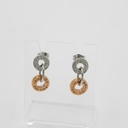 POLICE LADIES TWO TONE RHODIUM PLATED EARRING WITH