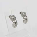 POLICE LADIES RHODIUM PLATED EARRING WITH DOUBLE R