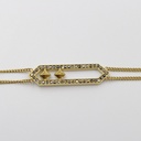 PE ELLIPSE SS POLISHED GP LOGO BRACELET