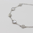 PE ORBIT POLISHED SILVER MOP MULTI-MOTIF BRACELET