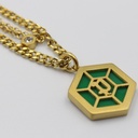 PE ORNATE GP NECKLACE WITH MALACHITE & CRYSTALS