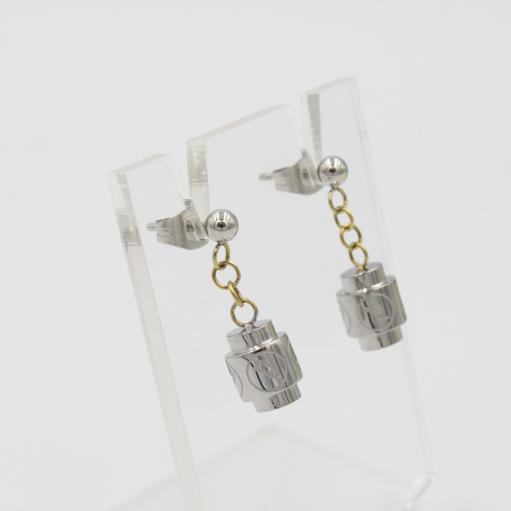 POLICE LADIES TWO TONE GOLD PLATED EARRING WITH RH
