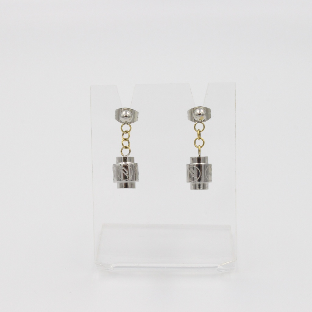 POLICE LADIES TWO TONE GOLD PLATED EARRING WITH RH
