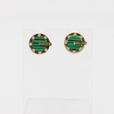 POLICE L IPG EARRING W/ GREEN MALACHITE COLOR PLAT