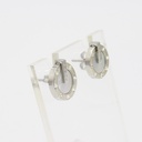 POLICE L SS EARRING W/ MOP COLOR PLATE ETCHED