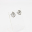 POLICE L SS EARRING W/ MOP COLOR PLATE ETCHED