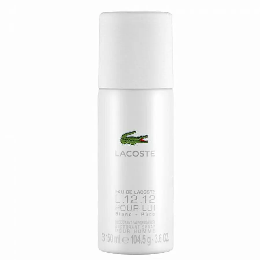 LACOSTE EAU DE LACOSTE L.12.12 WHITE (M) 150ML DEODORANT SPRAY