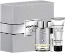 مجموعة مونت بلانك إكسبلورر بلاتينيوم (للرجال) عطر 100 مل + عطر 7.5 مل + جل استحمام كامل 100 مل (عبوة جديدة)