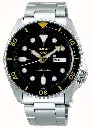 SEIKO WATCH STEEL BLACK & YELLOW DIAL