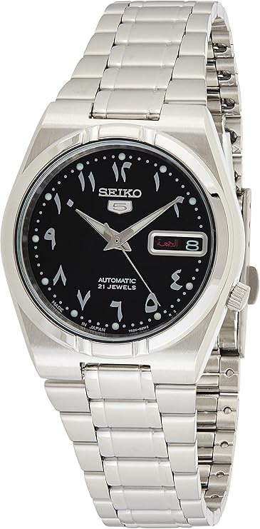 SEIKO 5 WATCH STEEL BLACK ARABIC NO. DAIL (W)