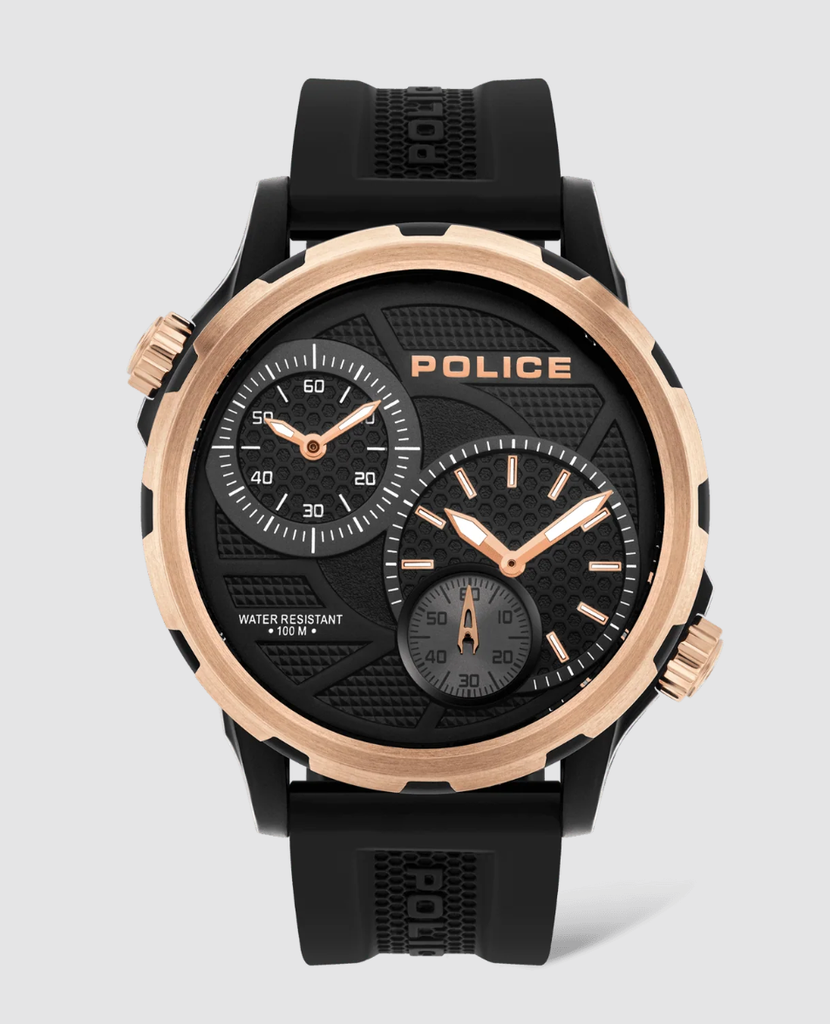 POLICE WATCH SS CASE, BLACK DIAL / STRAP
 PEWJA2118101