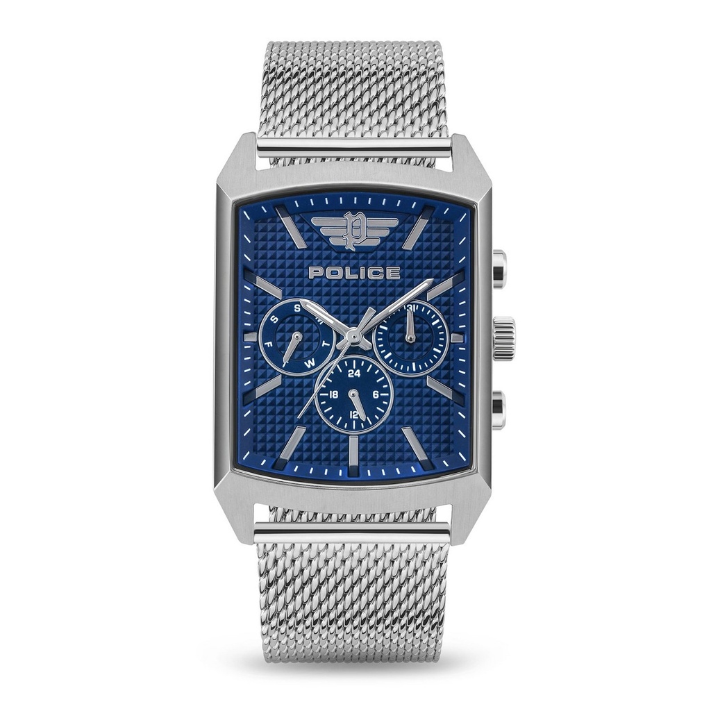 POLICE WATCH SS CASE/MESH BAND,BLUE DIAL