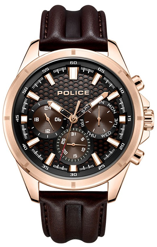 POLICE WATCH IPRG CASE,BLK&BRN DIAL,BRN STRAP