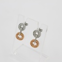 POLICE LADIES TWO TONE RHODIUM PLATED EARRING WITH