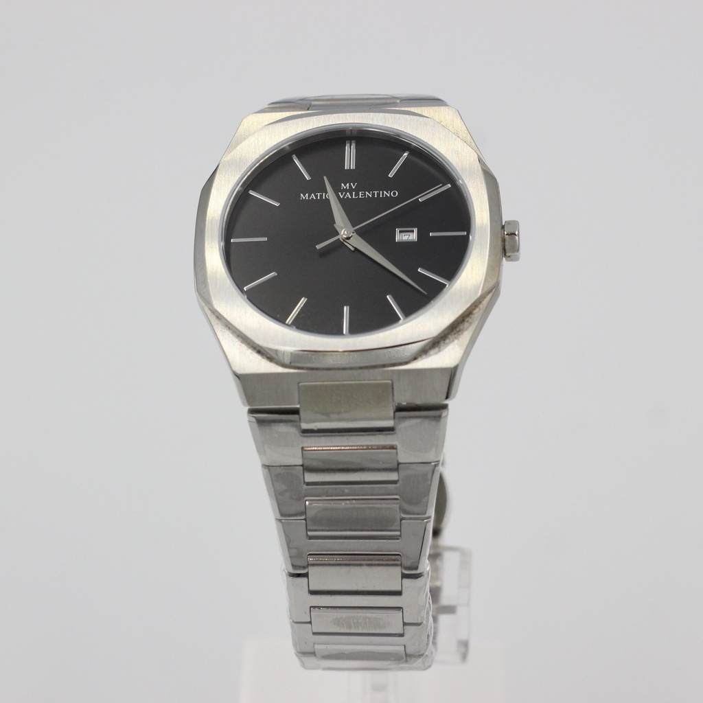 MATIO VALENTINO (M) WATCH SILVER BLACK DIAL