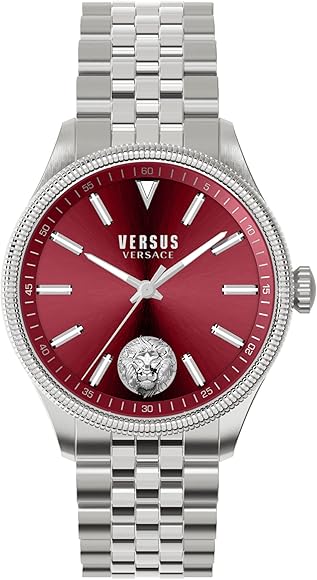 Versus Men COLONNE Analog Wrist Watch with Red Round Dial - 45 MM 