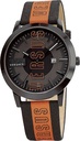 Versus Versace Watch BARBS SOLAR 44MM IP Black Grey Black Dial Grey Orange Strap
