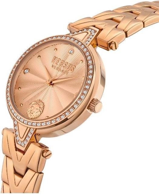 Versus Versace Watch FORLANINI 30MM IP Rose Gold White Silver Dial IPRG Bracelet