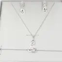 مجموعة كريستالات سوارة يد+حلق اذن+عقد (مجموعة من 3 قطع) XC CRJ R41462WZ-NEB