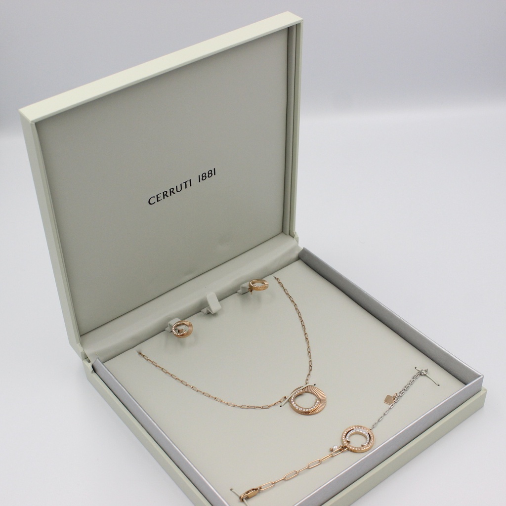 CERRUTI ACC PLEAT RG CRYSTALS
(3PC SET) CIJLE0001003-NEB
