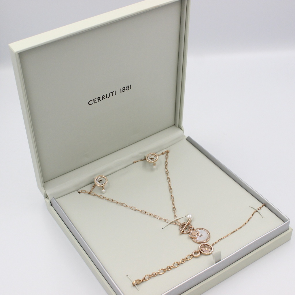 CERRUTI ACC CRISTALES RG PEARL CRYSTALS NKL+ERG+BRT (3PC SET) CIJLN0000313-NEB