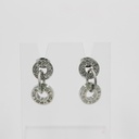 POLICE LADIES RHODIUM PLATED EARRING WITH DOUBLE R
