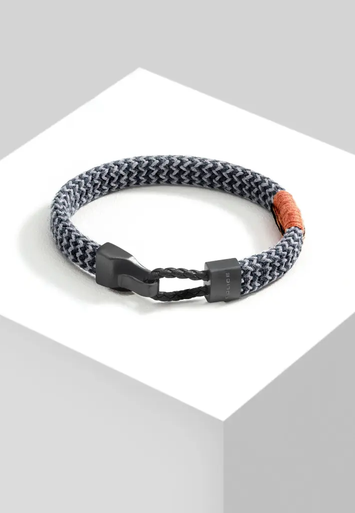[P PJ 26490BLN-02] POLICE SKARDU BLACK & GREY BRACELET