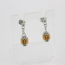 POLICE LADIES TWO TONE RHODIUM PLATED EARRING WITH
