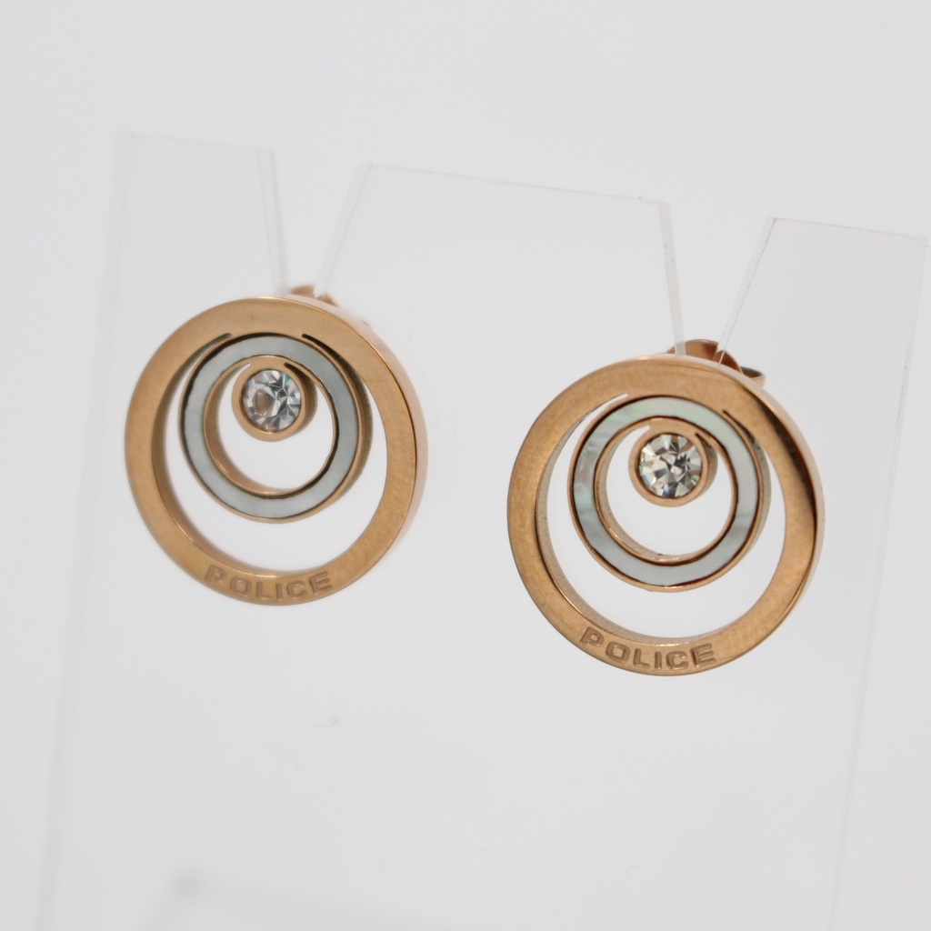 PE ROMAN RG EARRINGS WITH MOP & CRYSTALS