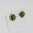POLICE L IPG EARRING W/ GREEN MALACHITE COLOR PLAT