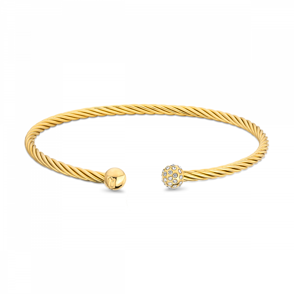  PE TWIST SS POLISHED GP CRYSTAL CABLE BANGLE PEJLG2121311 