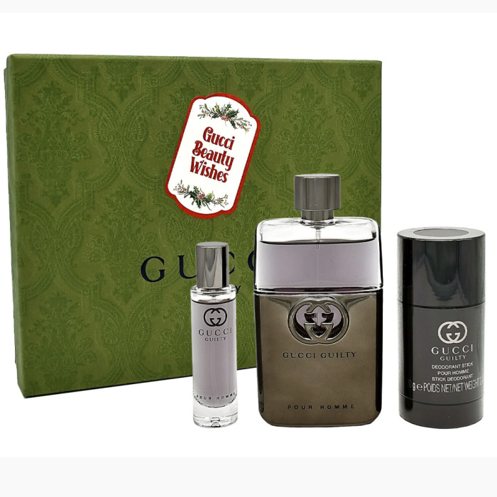 GUCCI GUILTY POUR HOMME (M) SET EDT 90ML + DEO STICK 75ML + TRAVEL SPRAY 15ML