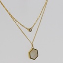 PE EXAGON GP IP MOP INLAY DOUBLE CHAIN NKL