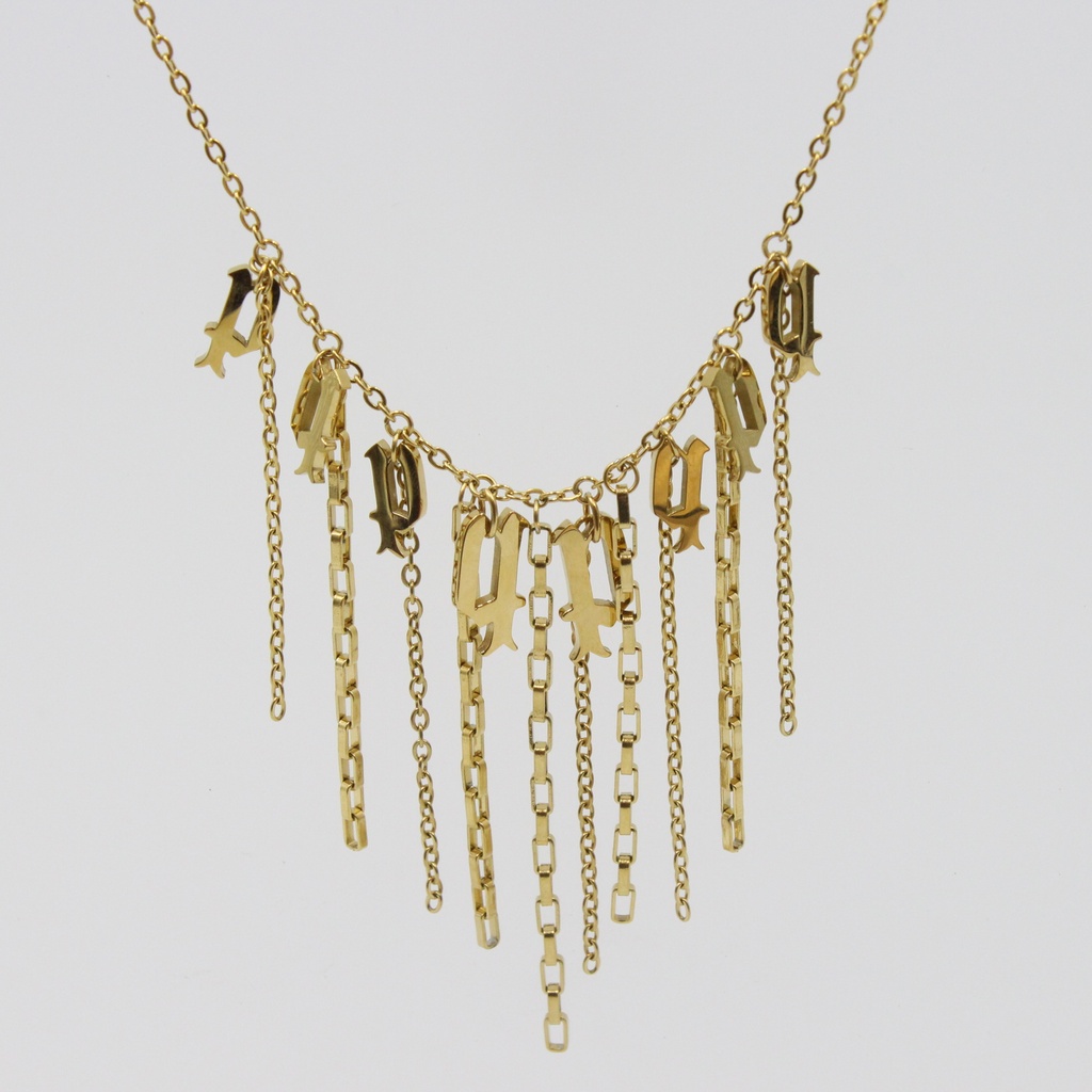 PE MADHYA GP NECKLACE WTH MULTIPLE P LOGO & CHAINS