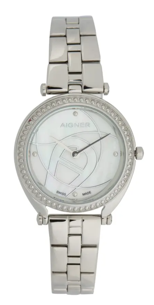 [A121200] AIGNER BRESCIA WHITE DIAL STEEL WATCH A121203B 