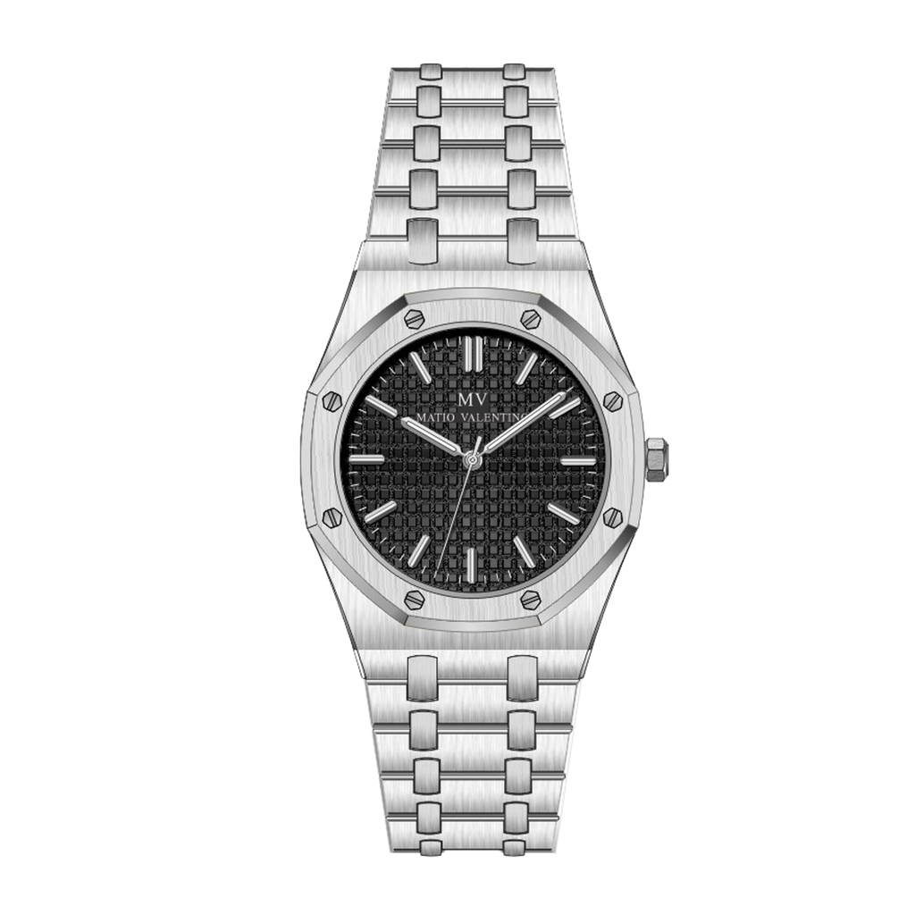 MATIO VALENTINO (W) WATCH FULL SILVER BLACK DIAL
