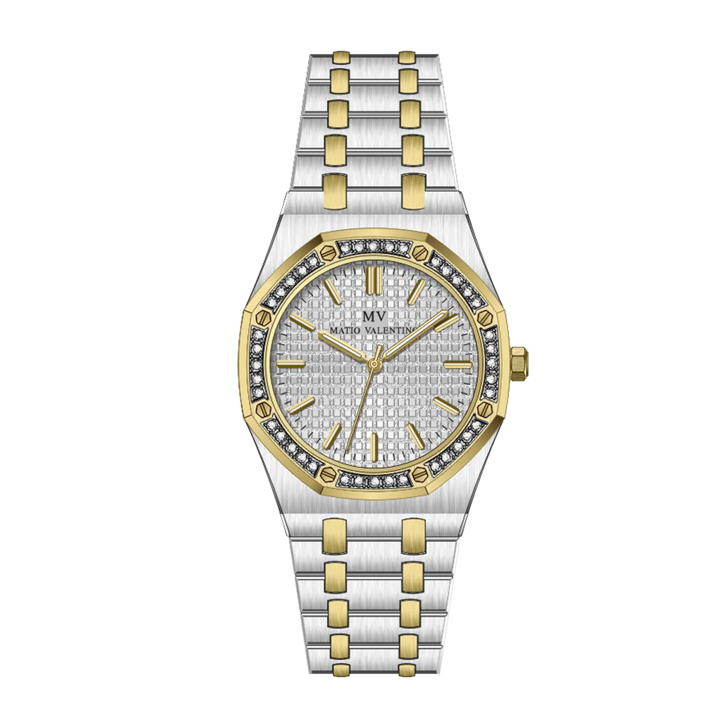 MATIO VALENTINO (W) WATCH 2 TONE WHITE DIAL
