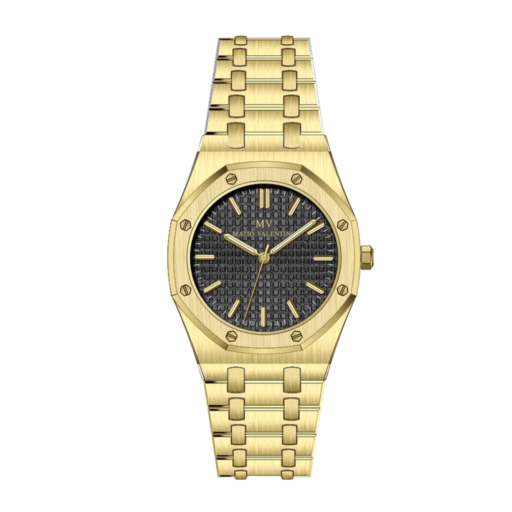 MATIO VALENTINO (W) WATCH FULL GOLD BLACK DIAL