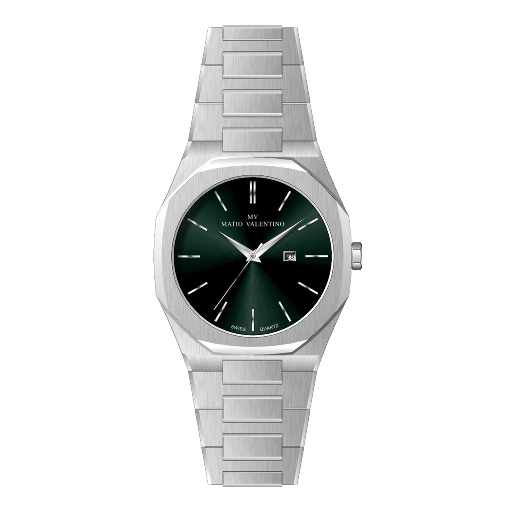MATIO VALENTINO (M) WATCH SILVER GREEN DIAL