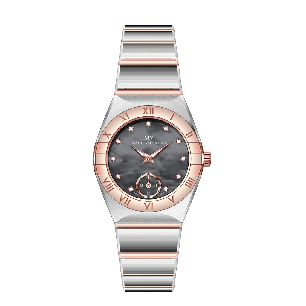 MATIO VALENTINO (W) WATCH 2 TONE GREY MOP DIAL
