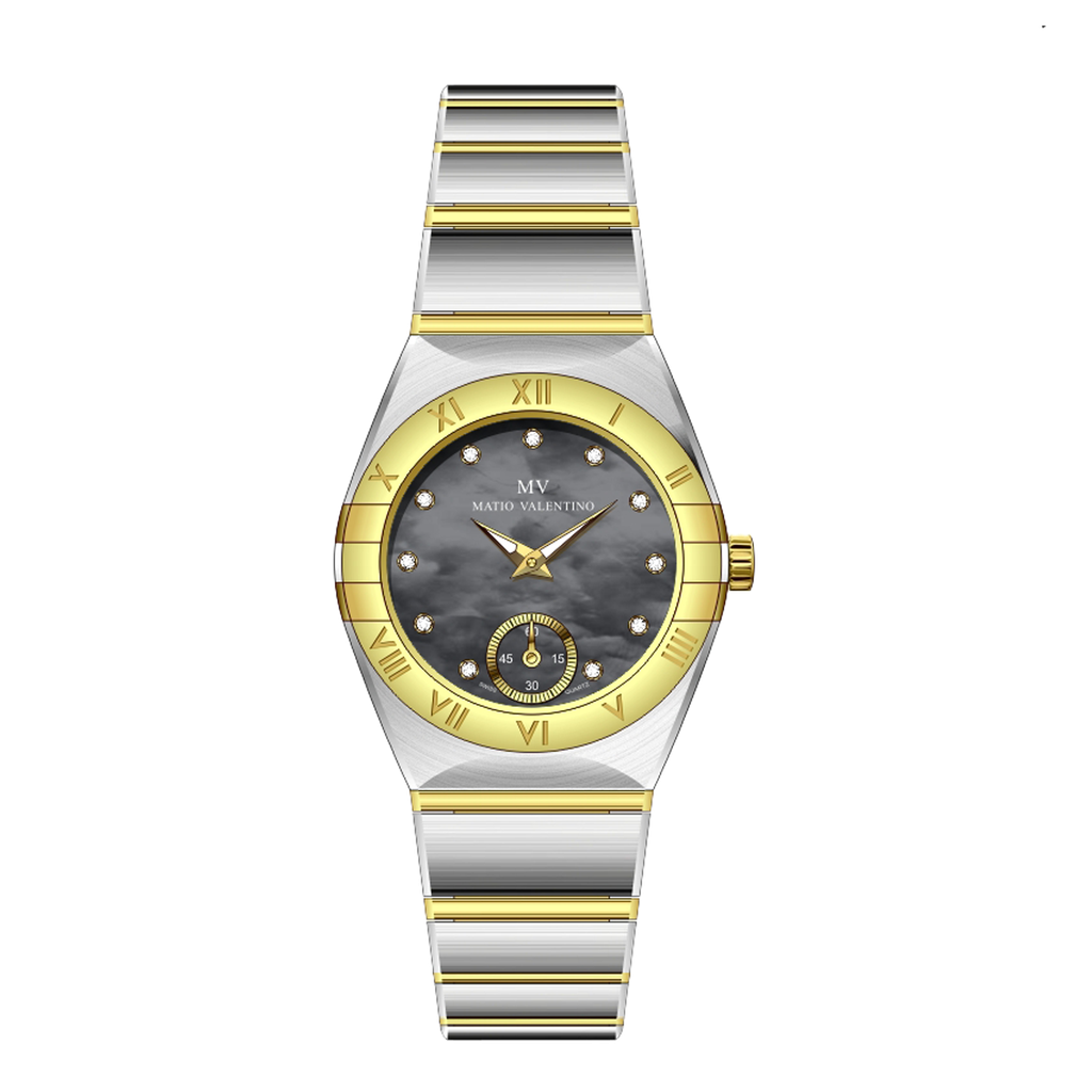 MATIO VALENTINO (W) WATCH 2 TONE GREY MOP DIAL