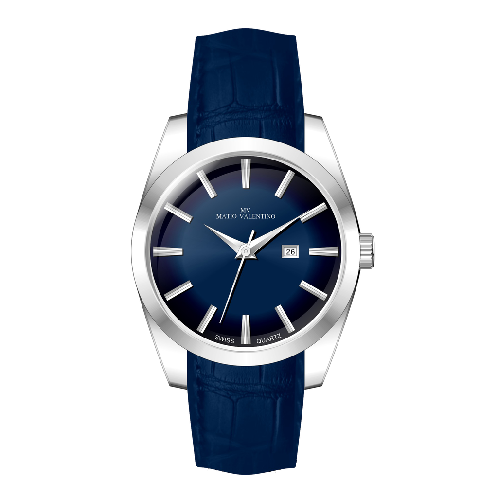 MATIO VALENTINO (M) WATCH BLUE LEATHER STRAP