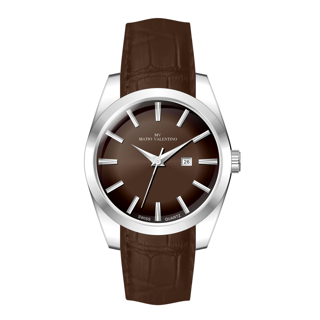 MATIO VALENTINO (M) WATCH BROWN LEATHER STRAP